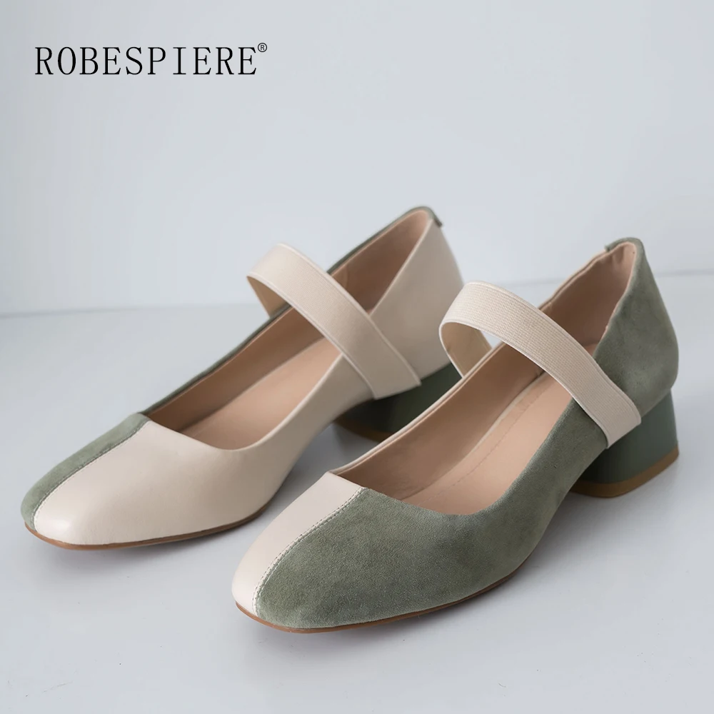 Женские туфли лодочки ROBESPIERE Туфли Мэри Джейн разных цветов из натуральной кожи с