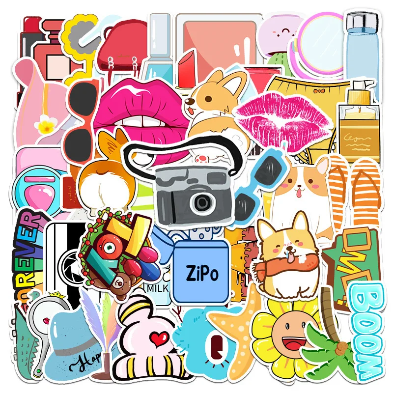 

10/30/50PCS Cartoon Cute VSCO Stickers Aesthetic DIY Scrapbooking Phone Case Diary Guitar Graffiti Waterproof Kid Sticker Toy