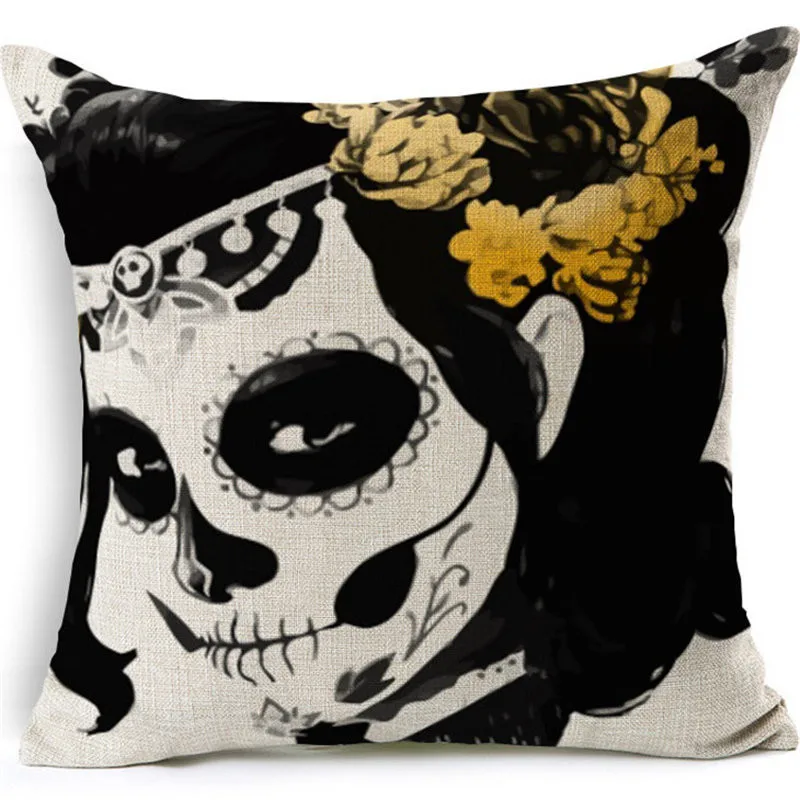 Smiry Sugar Подушка с черепом чехол панк череп цветок домашняя декоративная подушка