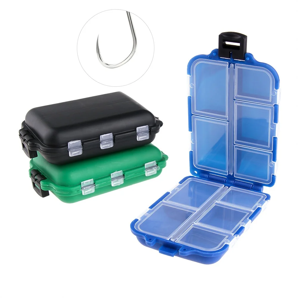 

10 Compartments Mini Fishing Tackle Box Fish Lures Hooks Baits Plastic Storage Holder Square Case Pesca Fishing Accessories #2