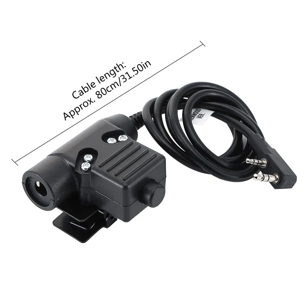 

80cm K-Type PTT Cable Military Adapter Z113 Standard Version for Walkie Talkie Kenwood TYT F8 for BAOFENG 5R Radio