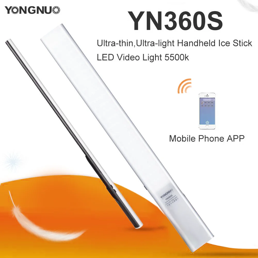 YONGNUO YN360S ультра-тонкий ручной светодиодный светильник для видеосъемки 3200k до 5500k с управлением через приложение для телефона светодиодный светильник ing Stick для свадебной фотосъемки