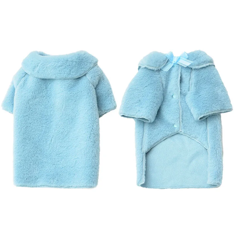 Роскошная Одежда для собак новейший стиль синие и розовые цвета теплые пальто на