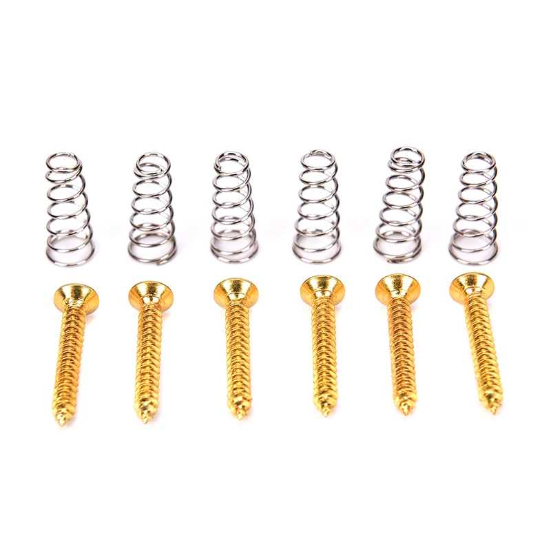 

6pcs Electric Guitar Single Coil Pickup Mount Height Screw with Spring 23mm*5mm Guitar Screws Springs Guitarra Tornillo Resorte