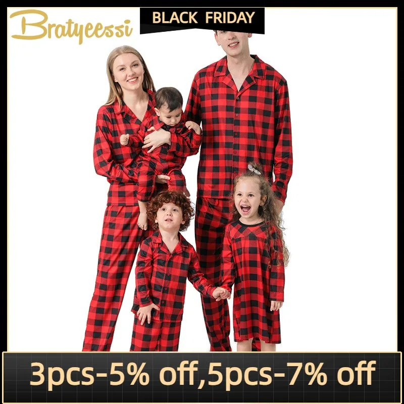 

Cotton Mother Kids Christmas Pajamas Baby Girl Boy Clothes Family Clothing Sets Sleepwear Pyjama Children Dresses Couple Clothes