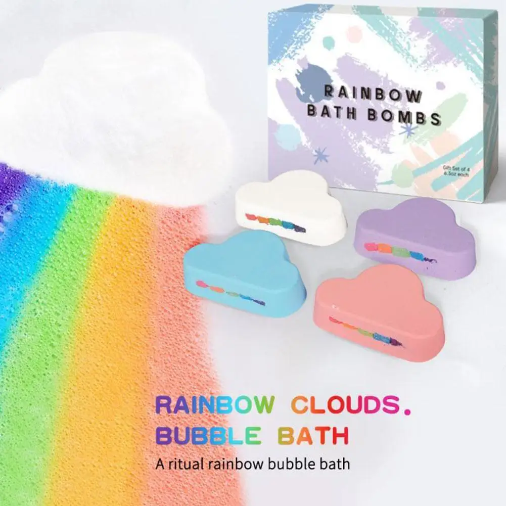 

1set Natural deep-sea Bath Salt Cloud Rainbow Bath Salt Bubble Bath Oil Ball Essential Bombs Effervescent B6N4