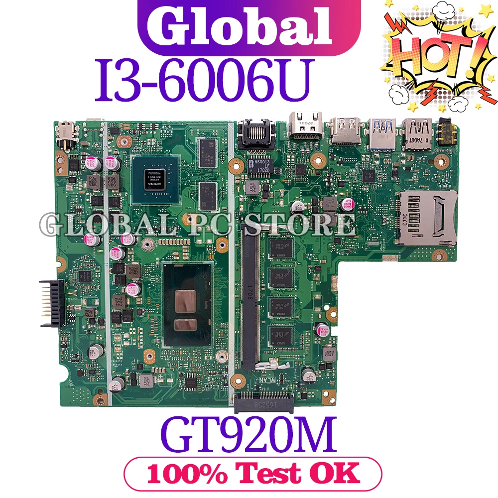Motherboards X541UVK Laptop motherboard for ASUS X541UJ X541UV X541U F541U A541U 100% TEST original mainboard I3-6006U GT920M | Компьютеры