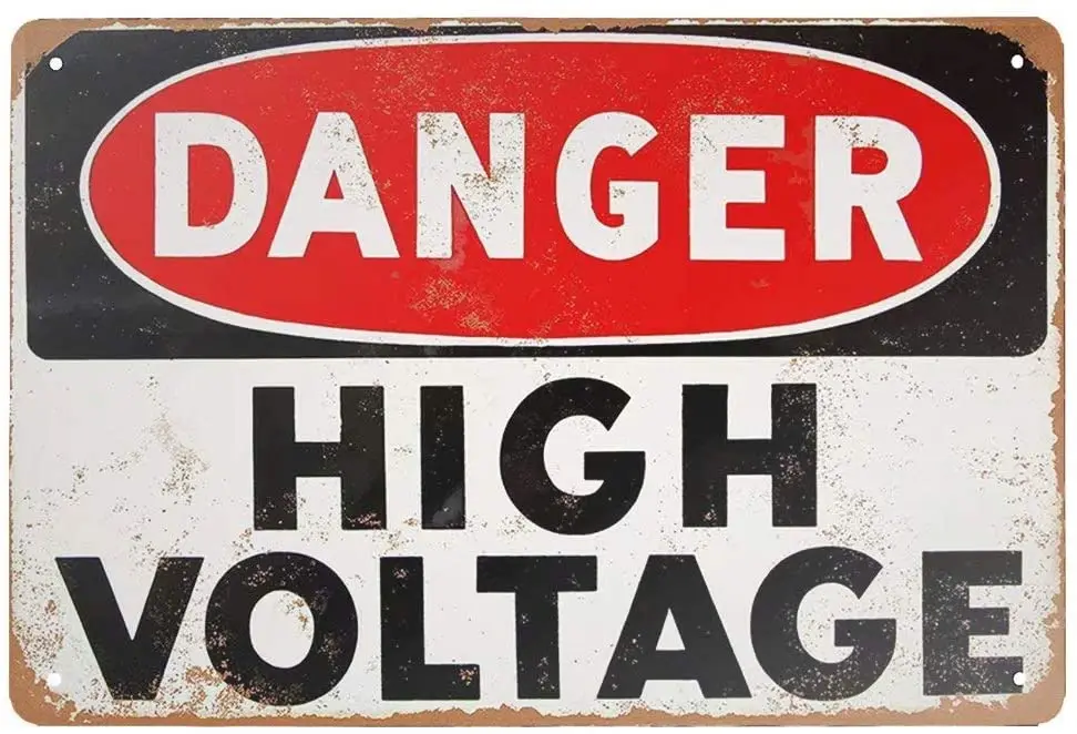 

Jesiceny Новый жестяной знак опасность Высокое напряжение винтажная репродукция внешний вид Алюминиевый металлический знак 8x12 дюймов