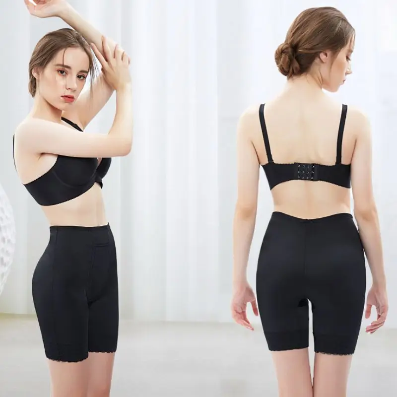 

Lady High Waist Lift Buttocks Seamless Body Shaper Underwear Lace Waist Safety Pants Shaping Shorts W2