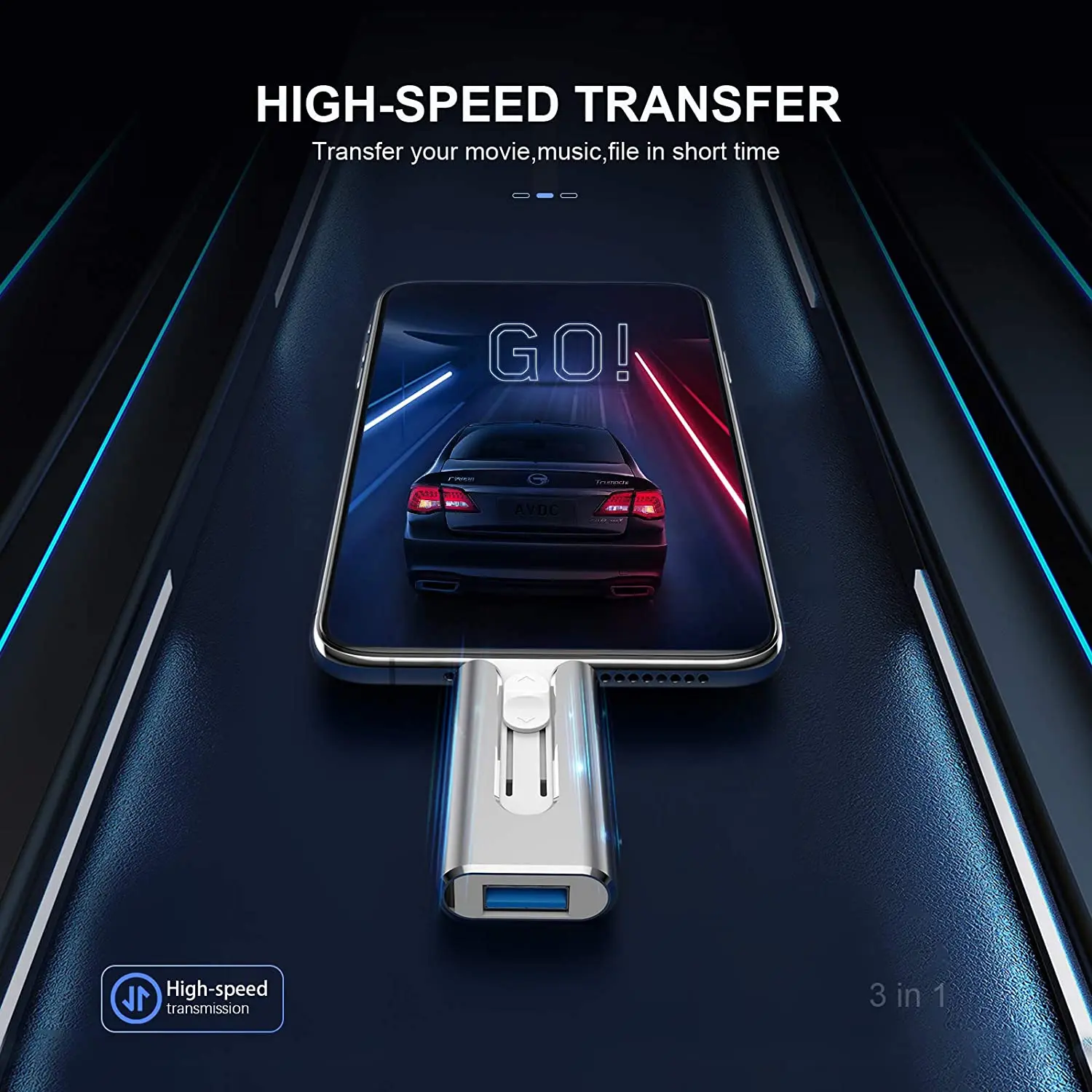 

Flash Drive for iPhone Photo Stick 128GB Thumb Drive USB 3.0 Flash Drive 3 in 1 USB Memory Stick External Storage USB Drive