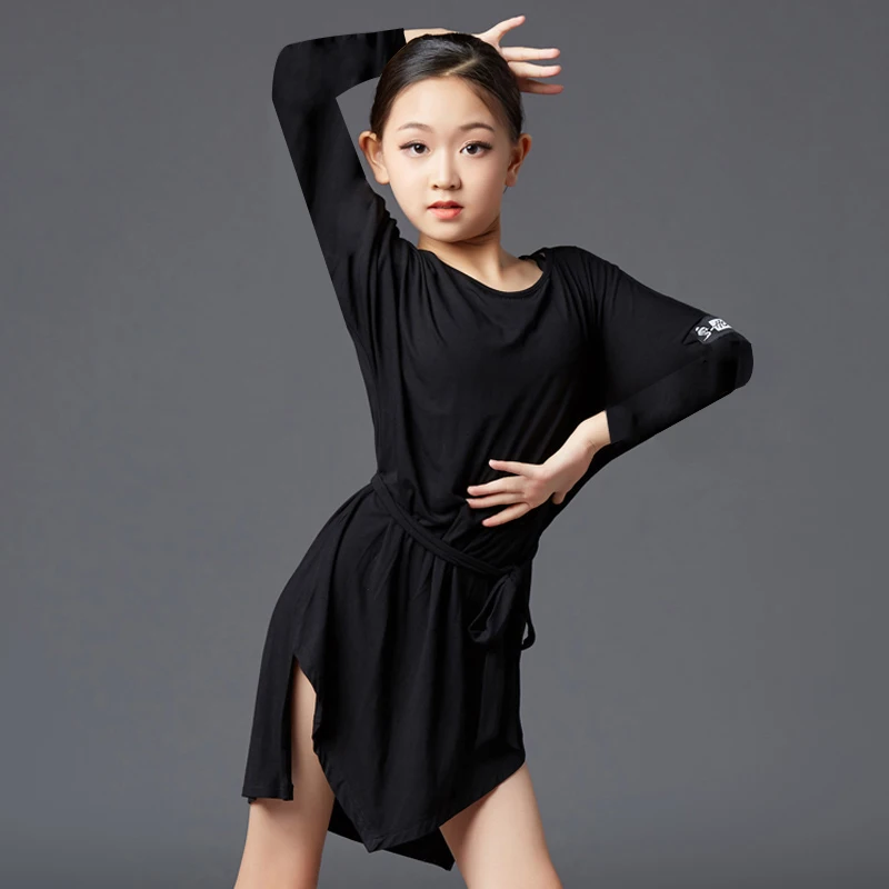 

Платье для латинских танцев, для девочек, свободное, с леопардовым принтом, для тренировок, для румбы, ча, ча, самбы, танго