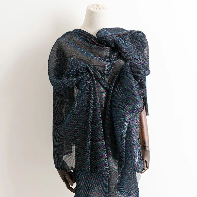 Модный дизайнер Креп блеск ткани блестящий мягкий для вечернего платья или шарф