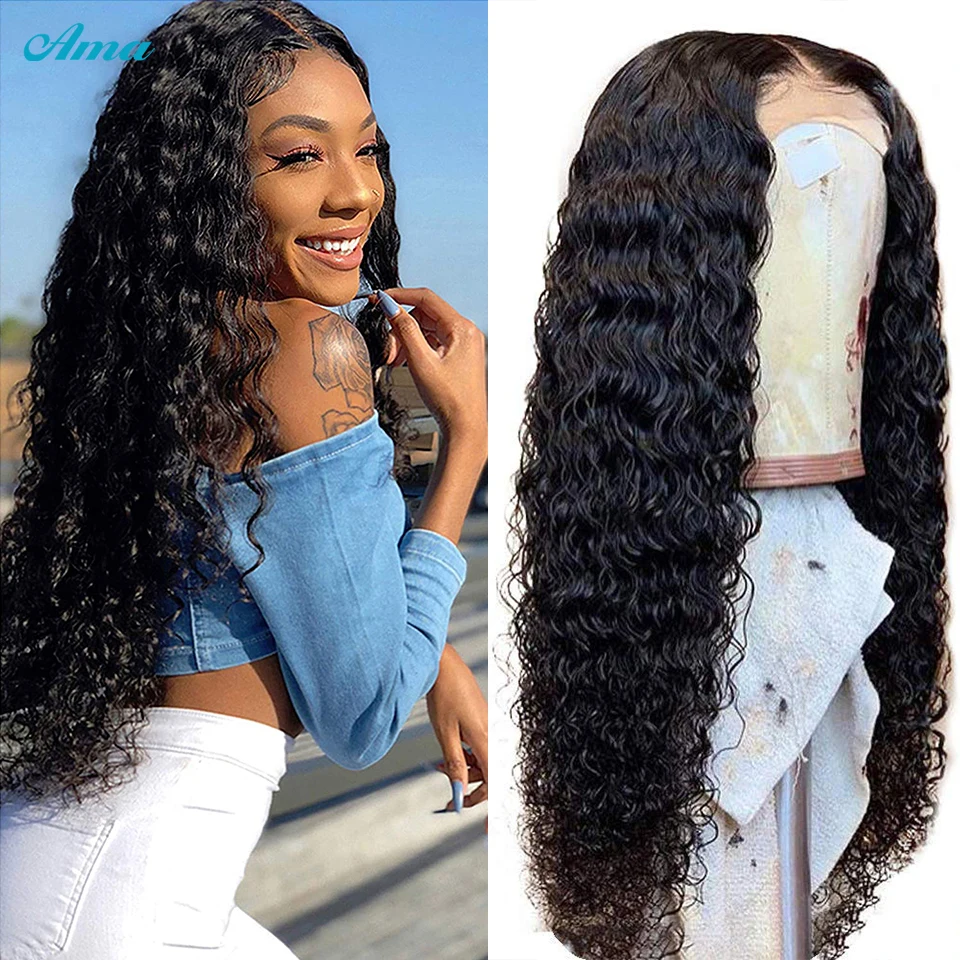 

Deep Wave Lace Front Wig Malaysian 13x4/13x6x1 Transparent Lace Front Human Hair Wigs For Black Women Remy 4x4 Closure Wig