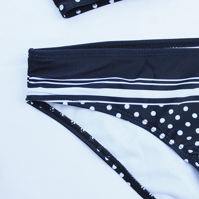 

2021 Hot Sexy Swimwear Bikinis Black Swimming Suit For Women Dot Polka Swimsuit Padded Push-up Bikini Set