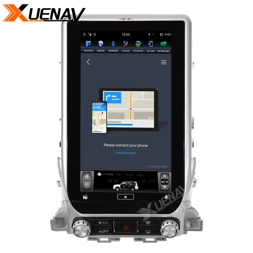Автомагнитола Tesla Style Android для TOYOTA LAND CRUISER 200 LC200 2018 GPS навигация DSP PX6 мультимедийный
