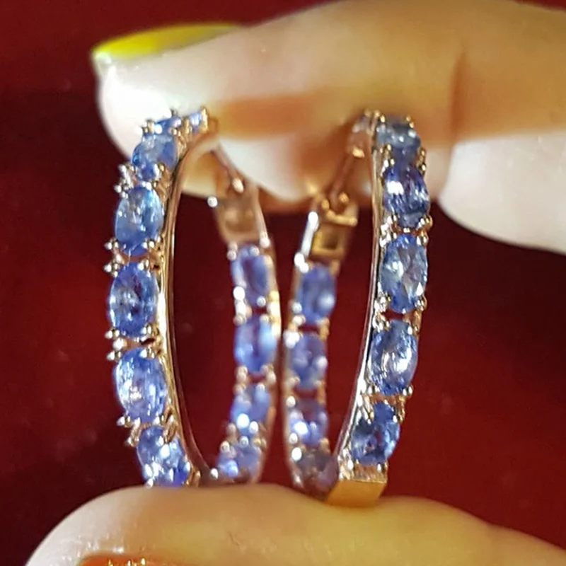 

Модные серьги-кольца из 18-каратного золота, романтичные свадебные серьги для помолвки на День святого Валентина, изысканные аметистовые се...