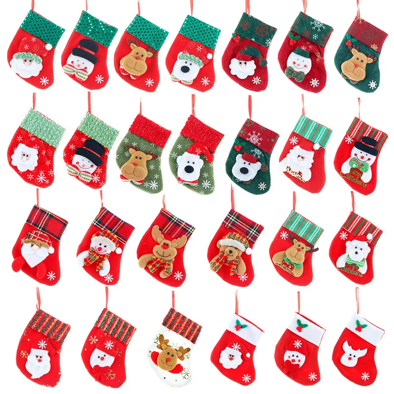 

Christmas Socks Gift Bag Small Christmas Socks Pendant Christmas Tree Pendant Gift Candy Bag Christmas Decoration