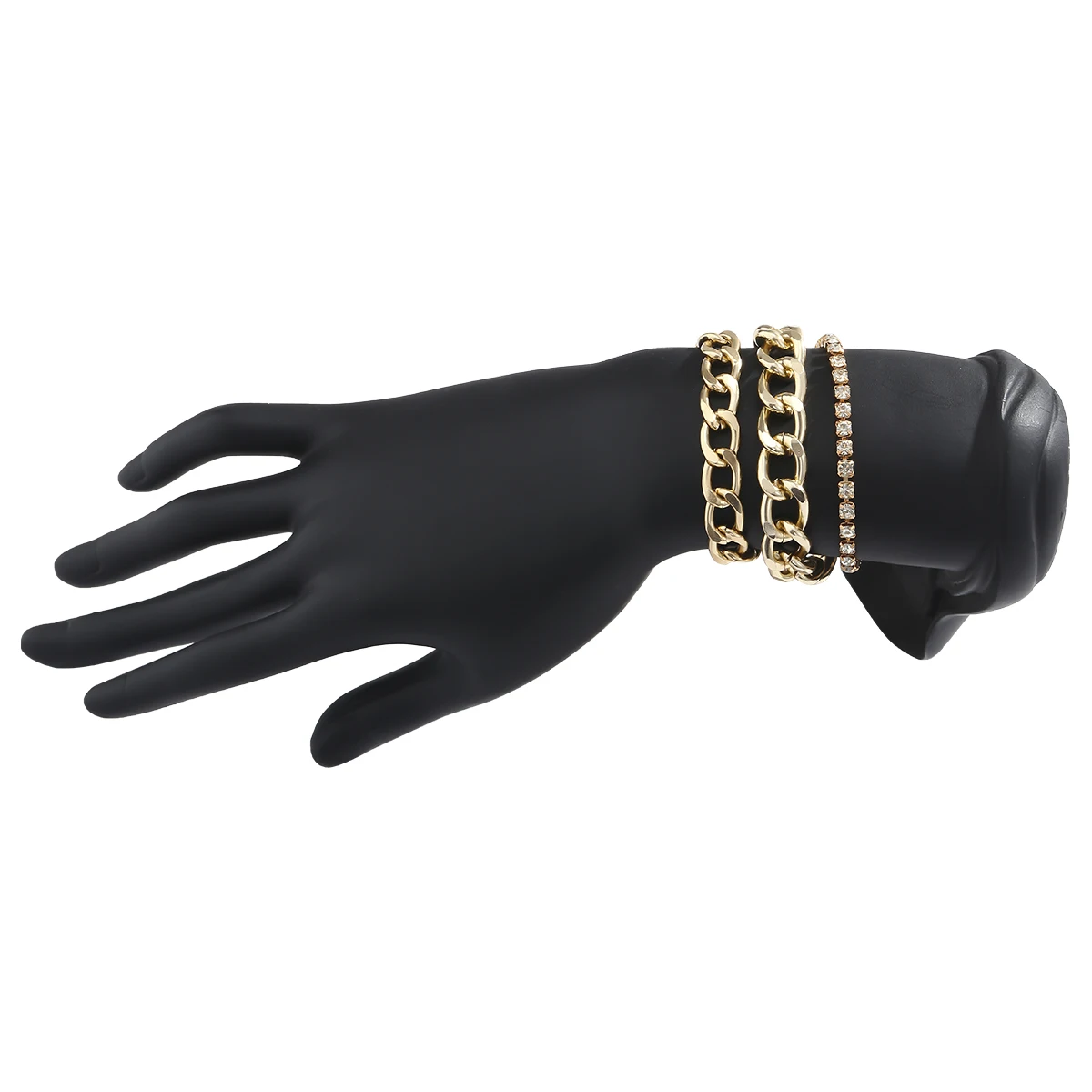 

KunJoe Trend Retro Gold Color Bracelets Set for Women Simple Geometric Multilayer Chain Dainty Crystal Bracelet Punk Jewelry