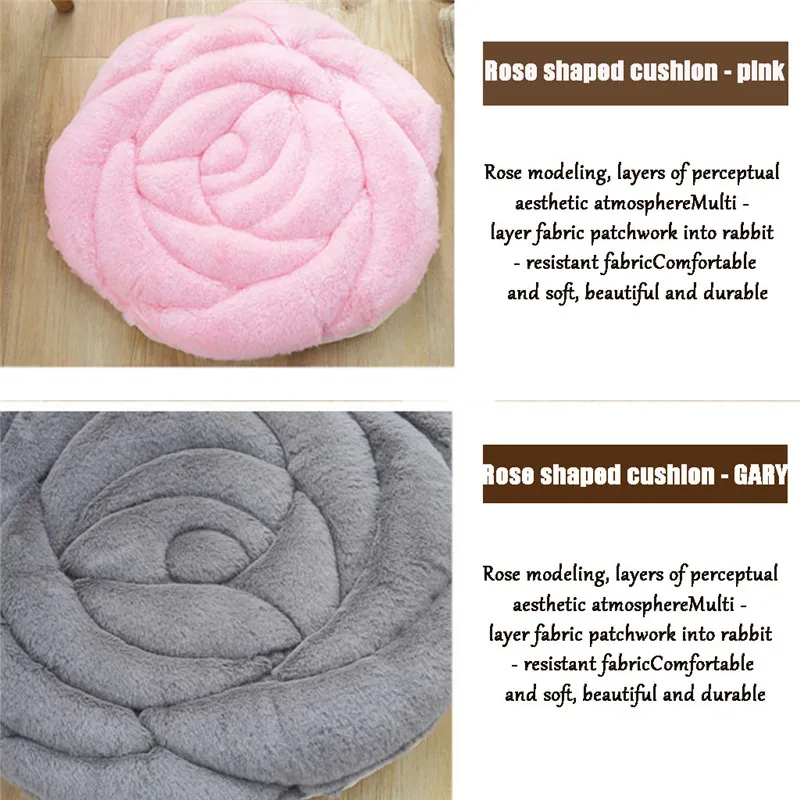 

Plush Simple Rose Plush Cushion Japanese-style Chair Cushion Anti-skid Bay Window Cushion Dining Chair Cushion Futon