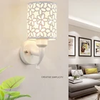 Белый ажурный настенный светильник для дома, спальни, прикроватный настенный светильник, железные настенные комнатные светильники в европейском стиле высокого качества