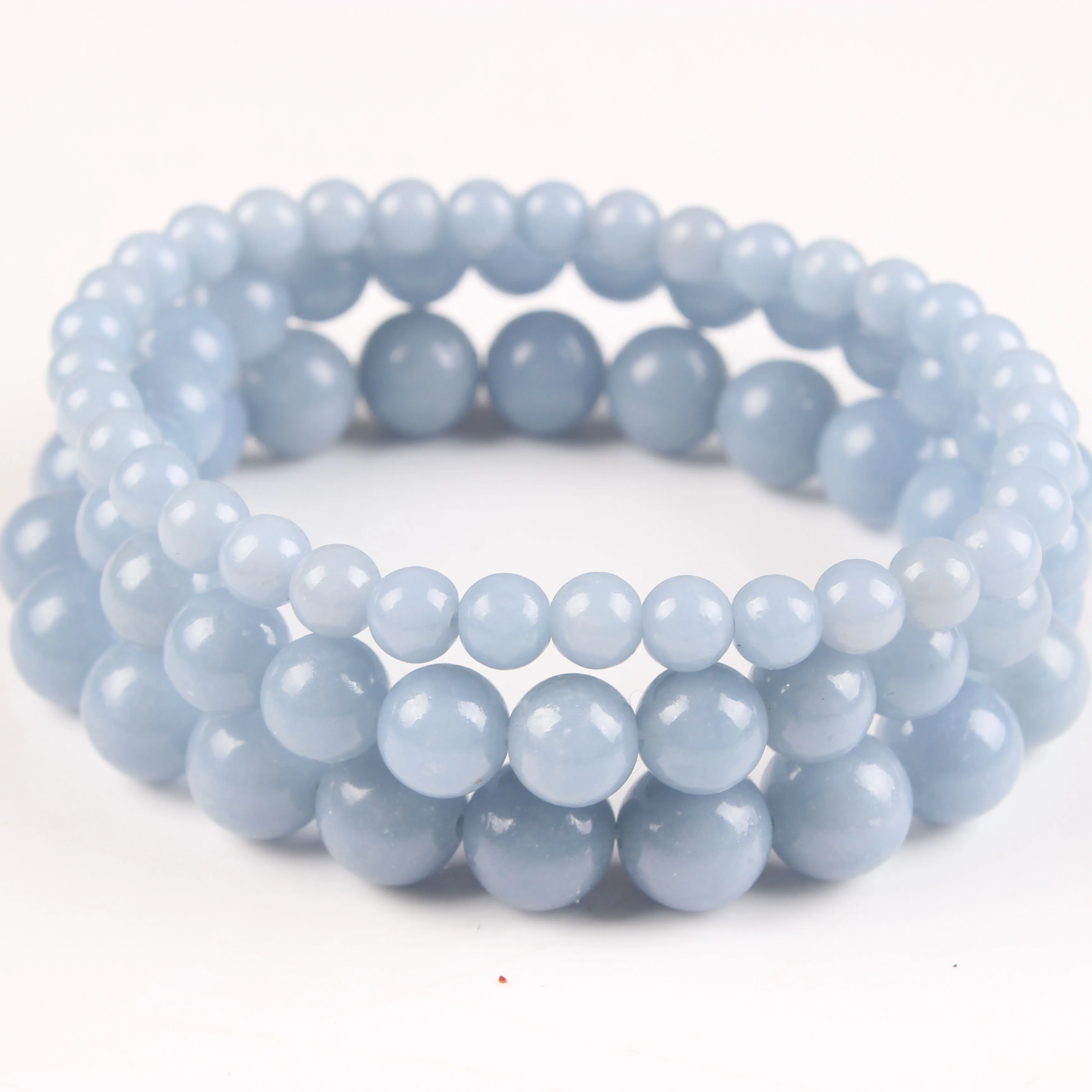 

Natural 6 8 10mm High Grade Angel Stone Loose Beads Bracelet Hand String Fit For Jewelry DIY Women Charm Amulet Accessories