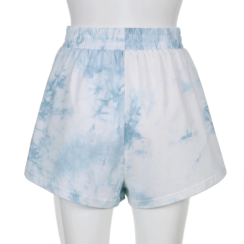

Rapcopter Tie Dye Shorts Y2K Harajuku High Waist Shorts Trendy Sweatwear Summer Sporting Shorts 90s Women Casual Streetwear 2021