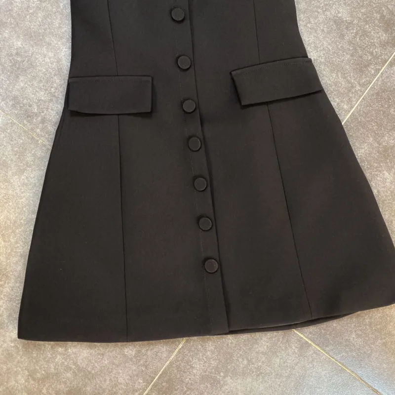 DEAT Женская юбка без бретелек с высокой талией свободная рубашка треугольным