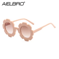 aielbro fashion flower round children sunglasses boys girls vintage sun glasses uv400 protection lightweight children eyewear