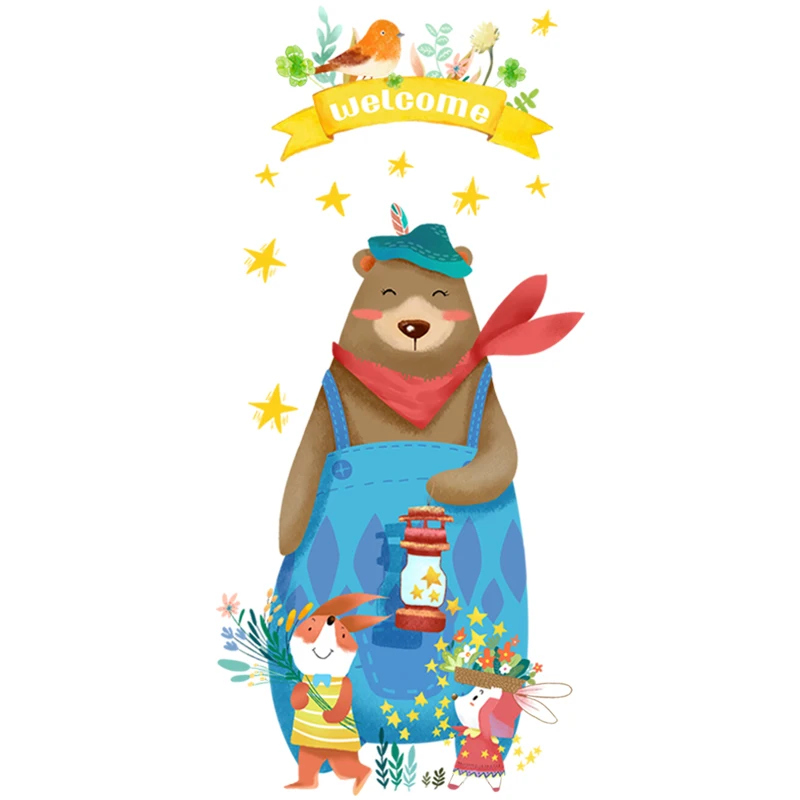 Добро пожаловать домашний декор настенные наклейки дверные с животными для