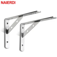 naierdi 2pcs stainless steel triangle brackets wall shelf bracket heavy support wall mounted bench table shelf bracket hardware