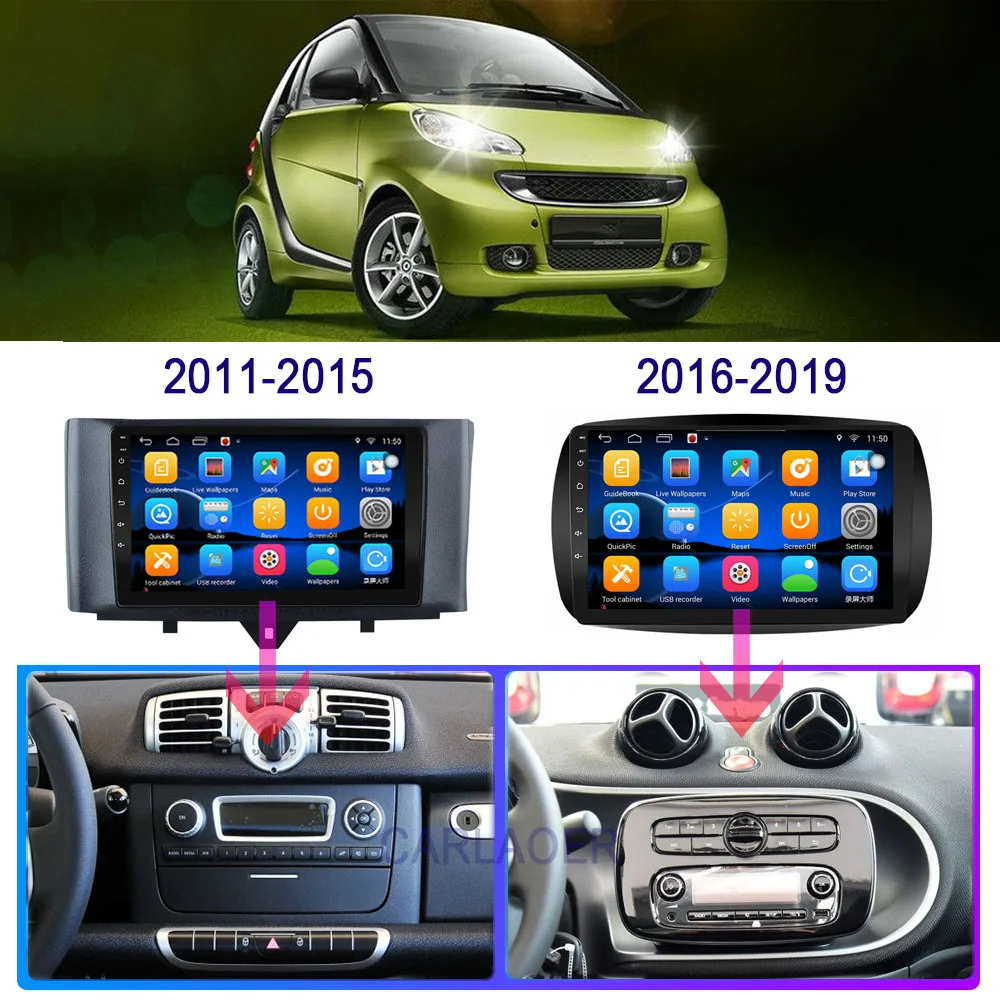 Автомагнитола для Mercedes Benz Smart fortwo 2011-2015 2016-2019 Android 10 мультимедийный радиоплеер