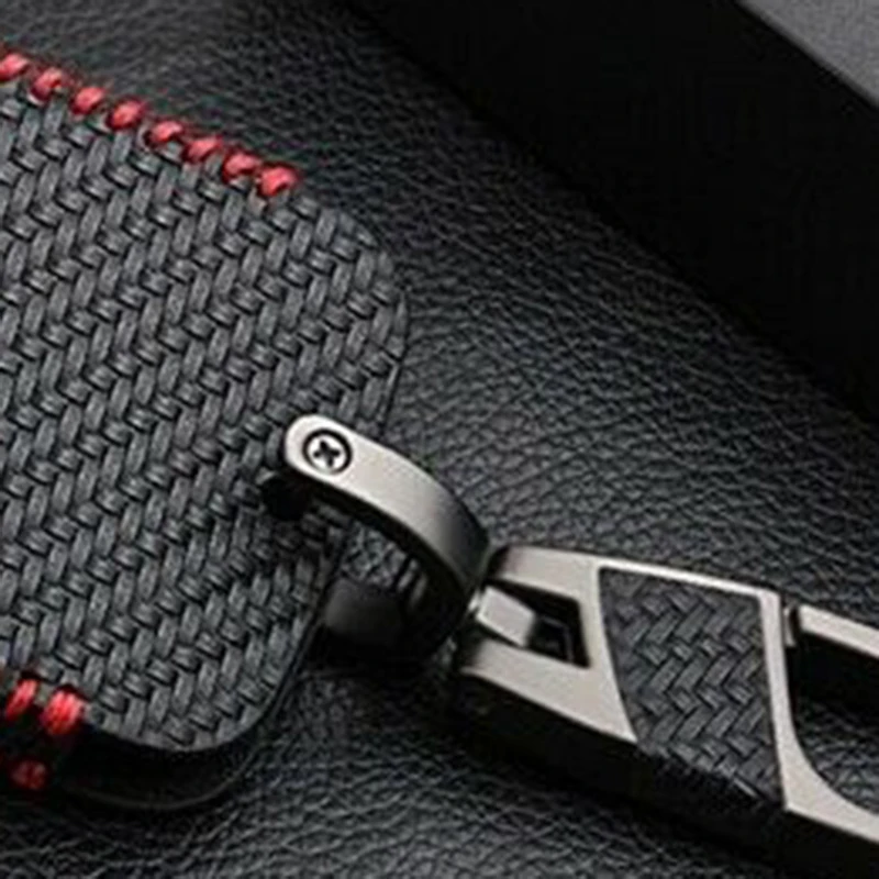 

Leather Car Key Case Keychain Holders Accessory For Captur Clio Megane Koleos
