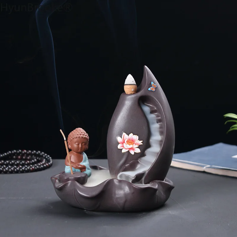 Горелка для благовоний ручной работы маленькая основа керамики с блестящей