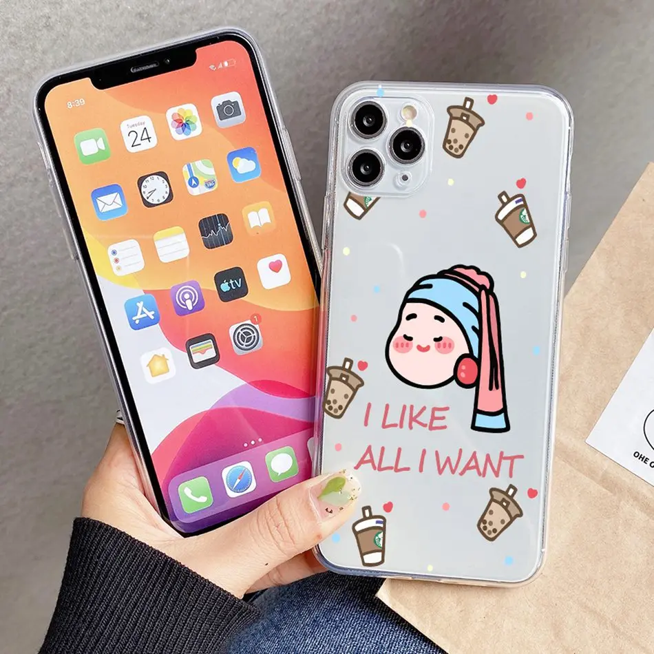 Чехол для Samsung A51 A71 A50 A30 A70 с милым мультипликационным принтом Boba Milk Tea Girl чехол A41