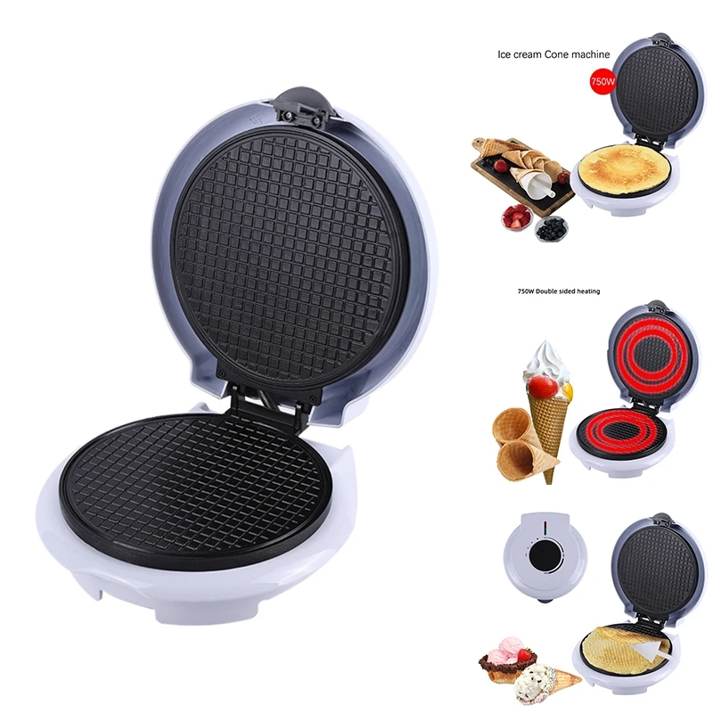 

Electric Crispy Egg Roll Maker Omelet Sandwich Iron Crepe Baking Pan Waffle Pancake DIY Ice Cream Cone Machine