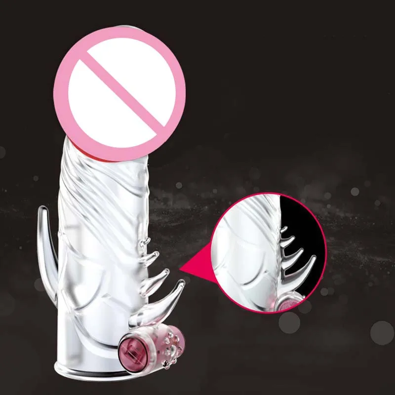 Вибрационные прозрачные презервативы для мужчин пенис расширитель рукав