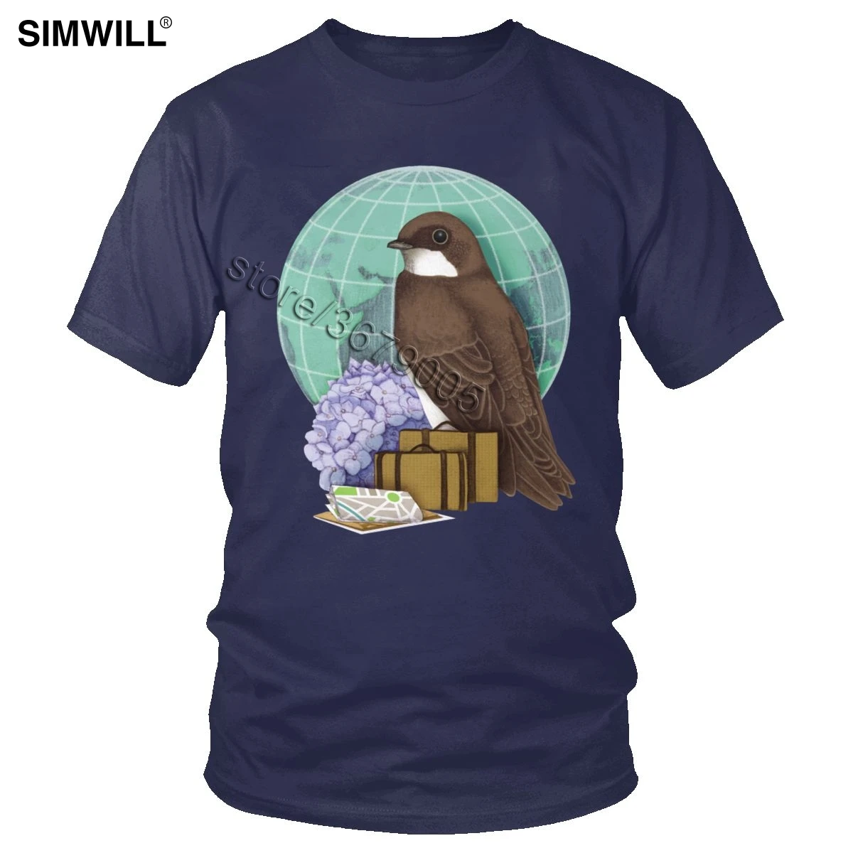 

Little World Traveler Tshirt for Men Soft Cotton Bird Graphic T-Shirt Short Sleeved O-neck Tee Fashion T Shirt Wholesale Tops