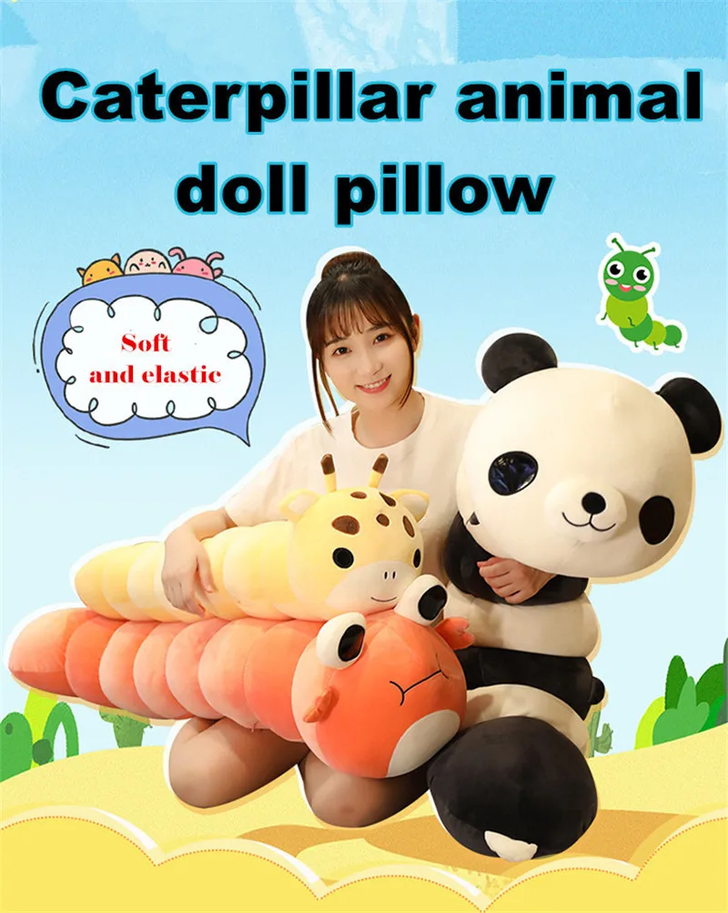 

Cute Caterpillar Animal Pillow plush toy stuffed animals baby toys pluszaki pillow baby room toys home decoration