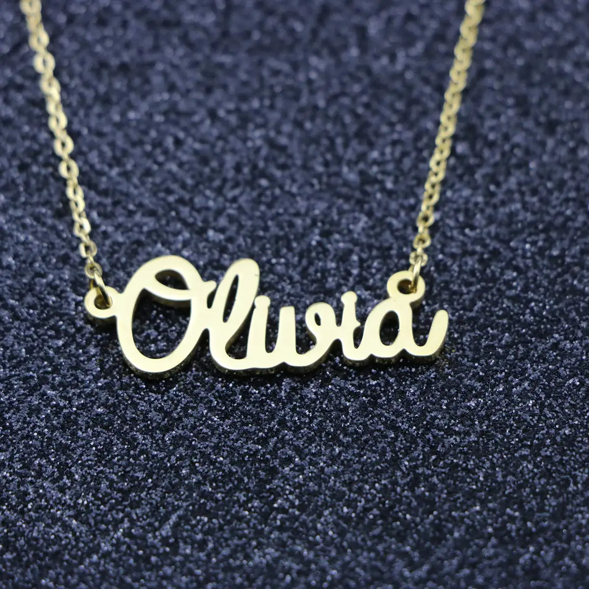 

New Gold Color Customized Simple Collana Nome Pendant Collier Femme Acier Inoxydable For Men Gift