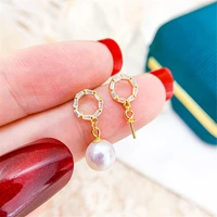 pearl earring settings charm jewelry findings s925 sterling silver component diy women gift handmade making accessories 2021 new