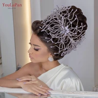 youlapan hp423 silver wedding accessories luxury rhinestone diamonds flower headbands bridal hair headdress shiny hair jewelry