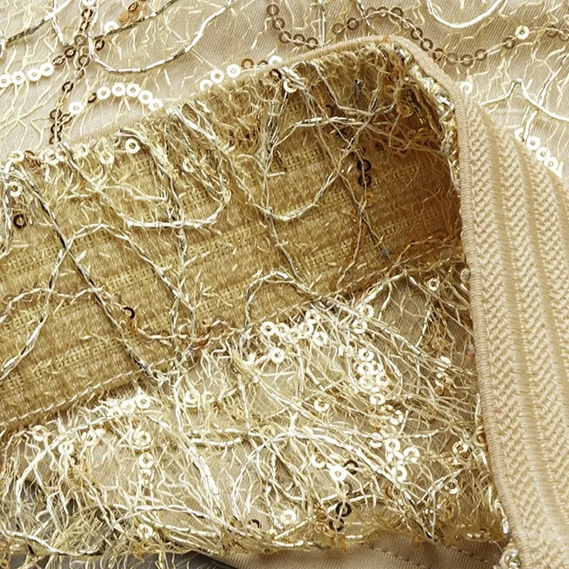 VC All Free Shipping New Chic Golden Sequins Long Sleeves Mini Skirt Two Pieces Celebrity Party Club Tops Skirt Suit