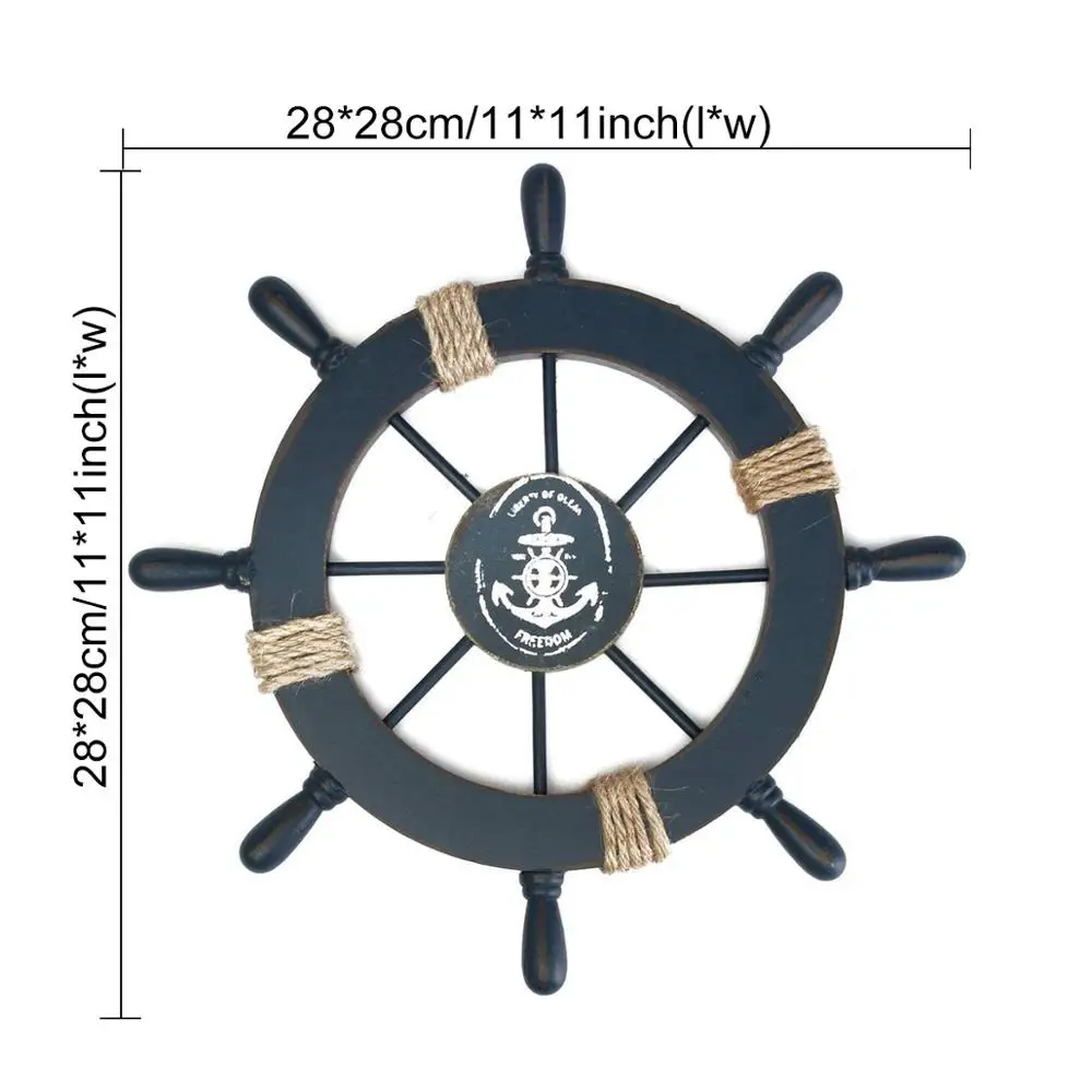 

Mediterranean Ship Rudder Decoration Nautical Boat Wheel Helm Wooden Craft Home Decoration Accessories