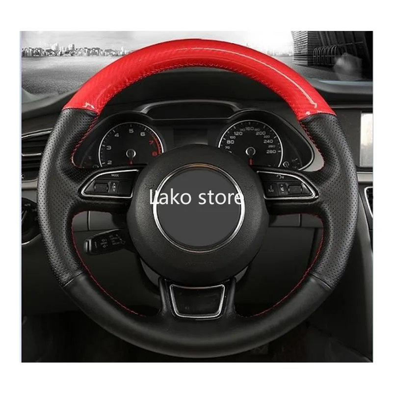 

Hand stitch Reliable Non-Slip Faux Leather Car Steering Wheel Cover For Audi Q5L A4L A6L Q2L A3 A5 A8 Q3 Q7 TT 15inch 38cm