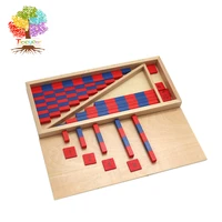 treeyear montessori mathematics material small numerical rods with number tiles blue red color wooden box for preschool kids