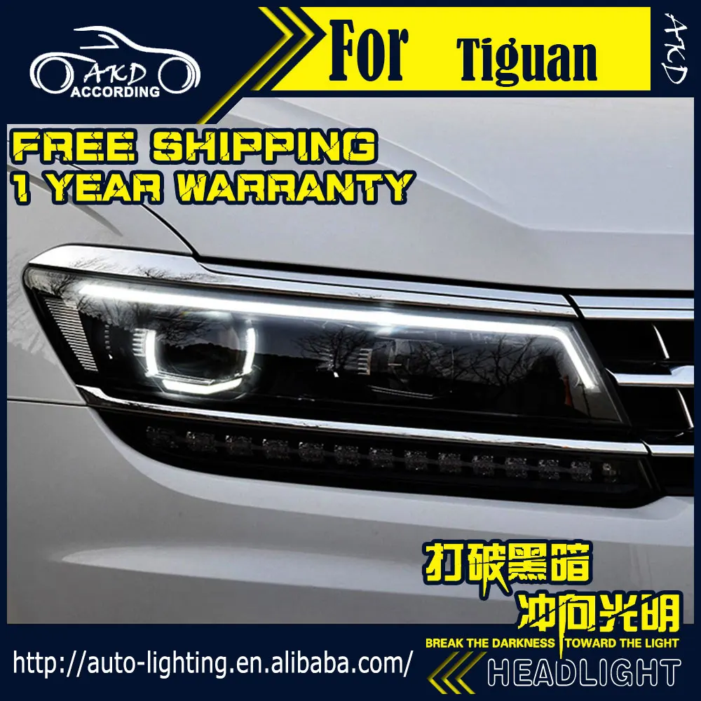 AKD автомобильный стайлинг фары в сборе для VW Tiguan 2017New Bi Xenon светодиодный ные DRL HID