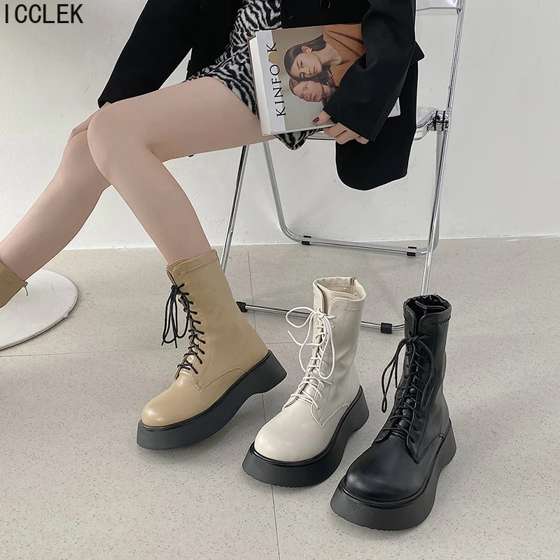

2021 Fashion Women Short Boot Woman Ankle Boots High Quality Cross Strap Zippers Chelsea Shoes Thick Bottom Female Winter Shoes