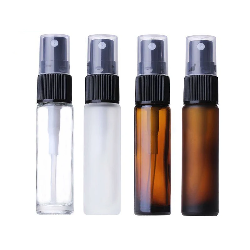 

300pcs/lot Perfume Atomizer Empty Glass Spray Bottle Amber Clear Perfume Cosmetic Travel Bottle 10ml 1/3oz