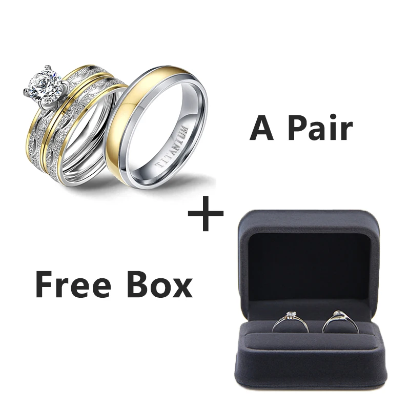 Золотые обручальные кольца набор колец в античном стиле для женщин титановое