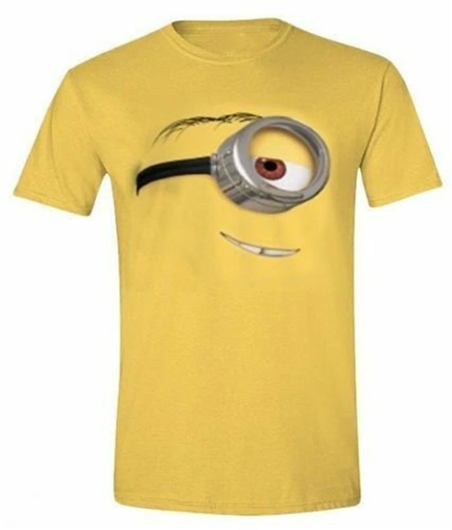 Гадкий я (Миньоны) One Eye Goggle Face мужская футболка Diy Prited Tee Shirt|Мужские футболки| |